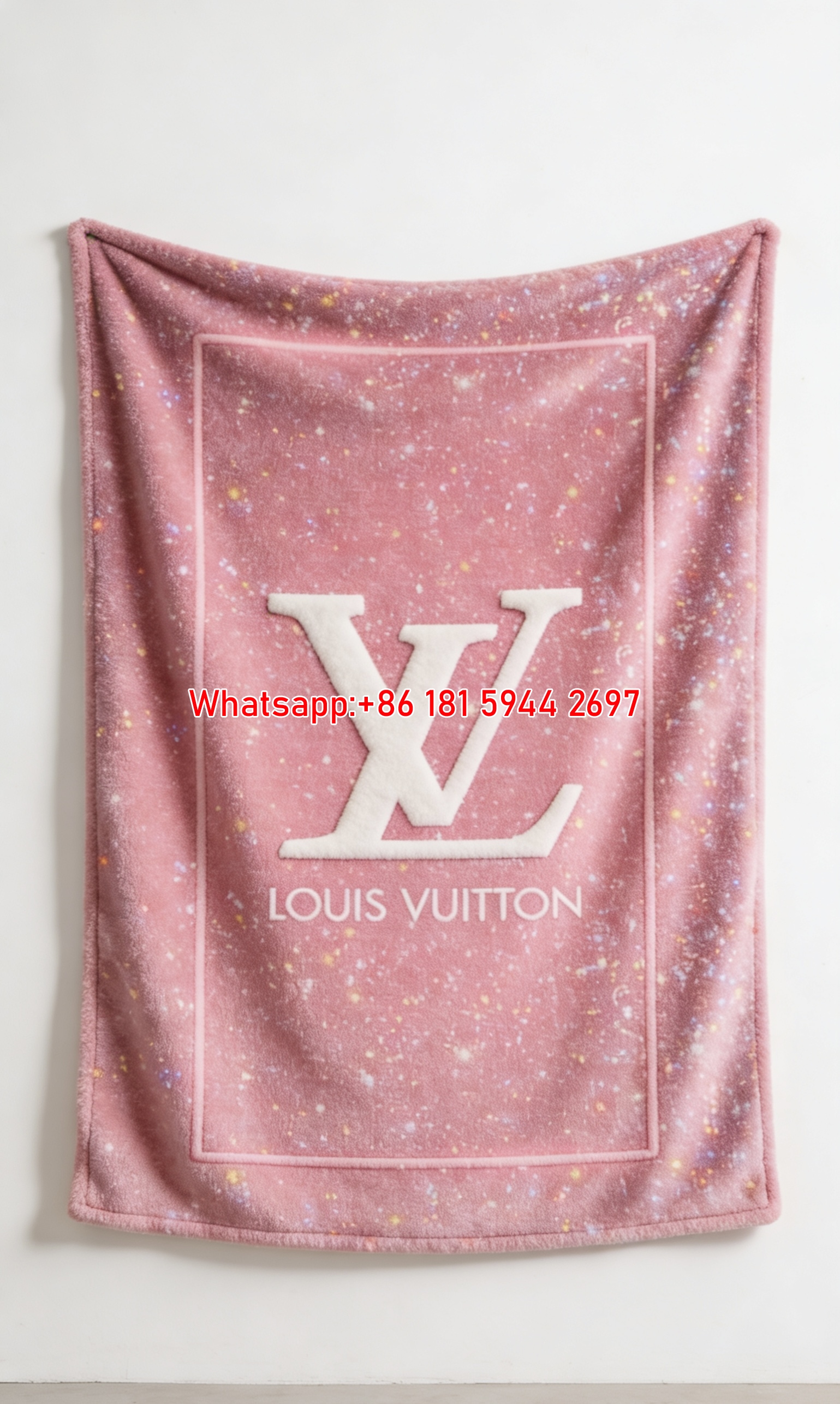 LV Pink Glitter Blanket Sparkle Monogram Throw IMG_3602